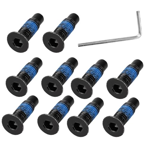 10 Stück Schrauben, Ersatzschrauben, Scooter Stirn Schrauben Zubehör für Xiaomi M365 1S Pro Mi3 Ninebot Max G30 ES F Series Scooter (Schwarz + Blau)