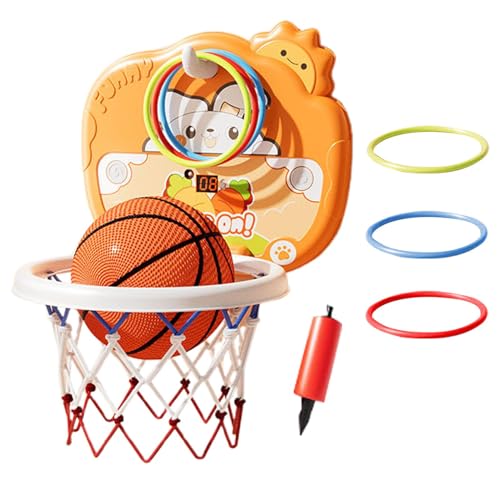 Encima de la cesta de baloncesto de la puerta | Cesta de baloncesto de la puerta con tablero electrónico, juego de cestas de baloncesto de la puerta interior para el hogar, la escuela y la estera