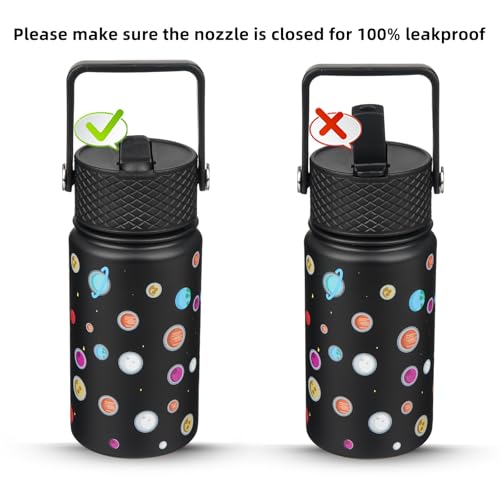 Image of BJPKPK Insulated Water Bottle, 15oz Stainless Steel with Straw Lid