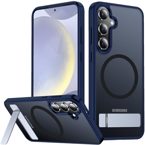 Image of SPIDERCASE Magnetic for Samsung Galaxy S24 Case, [3 Stand Ways][ Military Grade Drop Protection] with Invisible Stand Shockproof Slim Case for S24 6.2 inch, Blue