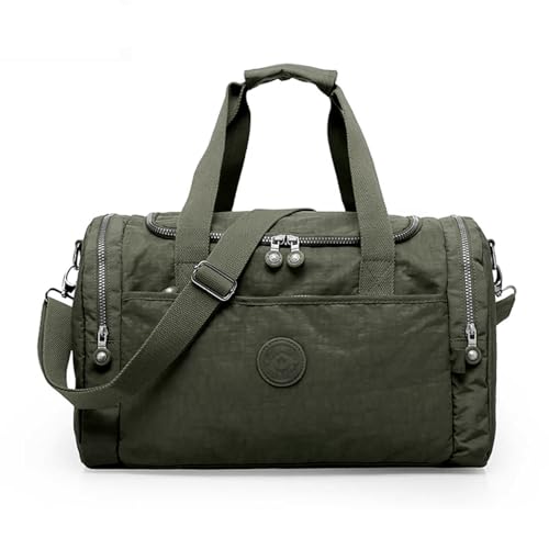 Bolsa Mala Esportiva Transversal Fitness Academia Mala Impermeável Grande Tênis Treino Piscina Praia Clube Prática De Esportes C/Alça Transversal Dia a Dia (Verde Militar)