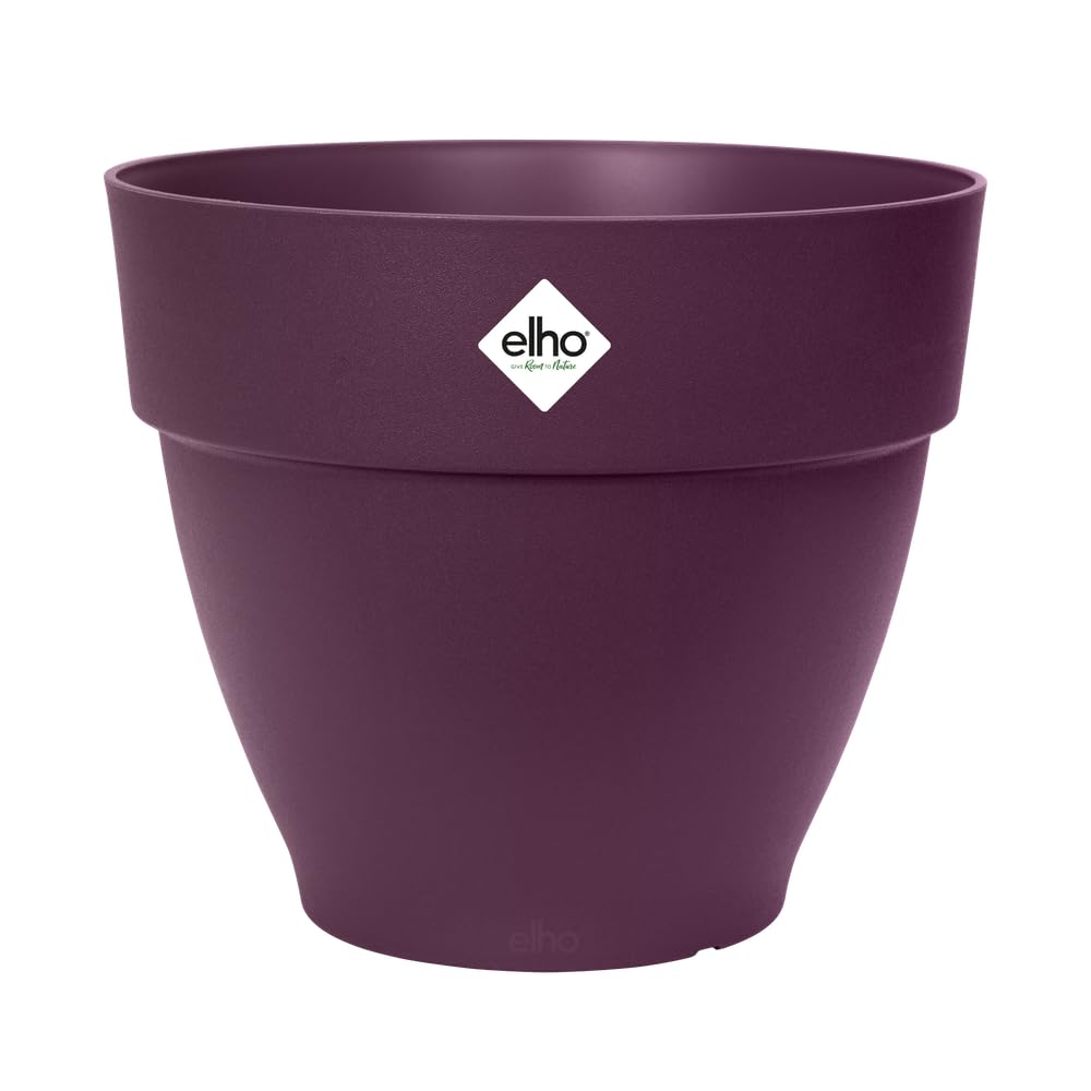 elho Vibia Campana Round 40 - Plant Pot for Outdoor - 100% Recycled Plastic - Ø 39.0 x H 33.4 cm - Purple/Maple Purple