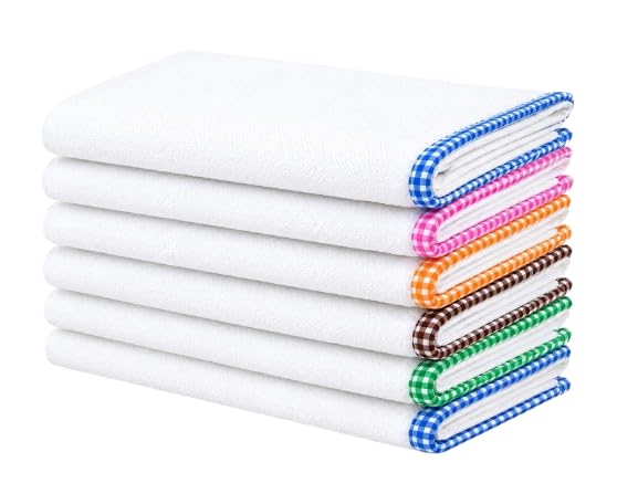 Image of ANTONIA Cotton Hand Towels Set | for Gym Bathroom Kitchen Hotel Spa Use | Face Hair Wash Basin Wipe Napkins | Cotton Fabric | White | 13 X 20 Inches | Pack of 6