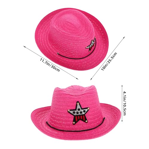 VALICLUD Cowboy Hat with Five Design Wide Brim Sun Protection for Breathable Cowboy Costume Accessory for Boys2