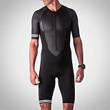 Triathlon Rennanzug Herren Fahrradanzug Skinsuit Jumpsuit kurze Beinmanschette Radtrikot Set MTB Anzugtaschen 9D GEL Pad (Color : 03, Size : XXX-Large)
