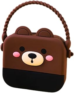 شنطة يد كروس صغيرة من السيليكون بتصميم حيوانات كرتونية لطيفة، شنطة كتف مربعة ناعمة مع حزام قابل للتعديل، هدية عيد الميلاد، تصميم مرح، سهلة التنظيف، شنطة انيقة صغيرة