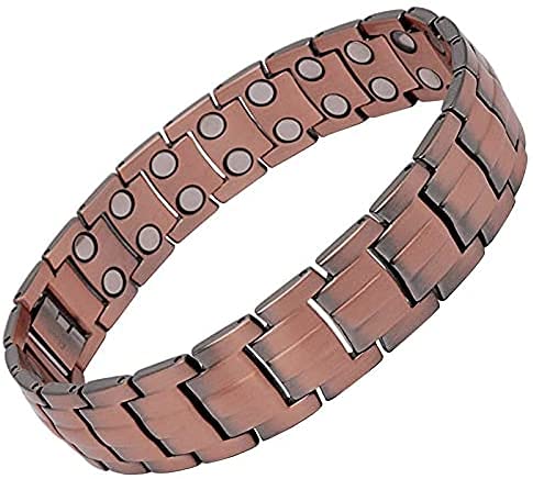 Wide Men's Pure Copper Healing Magnetic Bracelet for Men Trendy Durable Jewelry Vintage Wristband Health Gift (Bracelet)