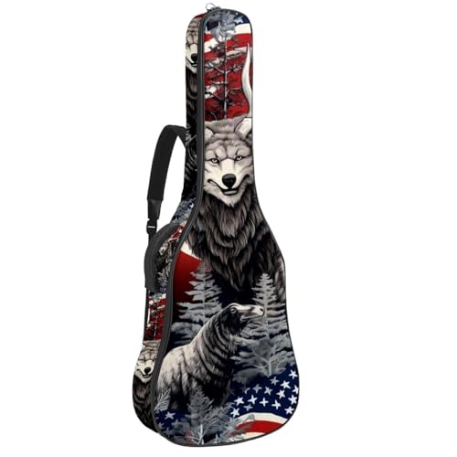 Étui pour guitare 42 pouces anti-choc et imperméable avec imprimé animaux multicolores