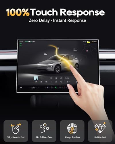 Image of 8 inch Rear Display Back Screen Protector for 2024 2025 2026 Tesla Model 3 , 2025 2026 Tesla Model Y Juniper Premium Performance 8 inch Rear Touchscreen Accessories -Tempered Glass Glossy /Anti Finger Print