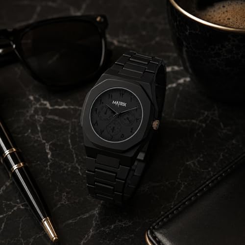 Image of Matrix Arabian | Aura Dial & Polycarbonate Strap Analog Watch for Men & Boys (Black)