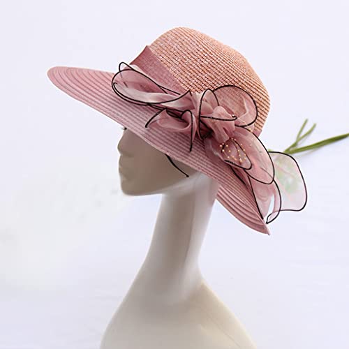 Chapeau d'été en organza à large bord pour mariage et soirées habillées