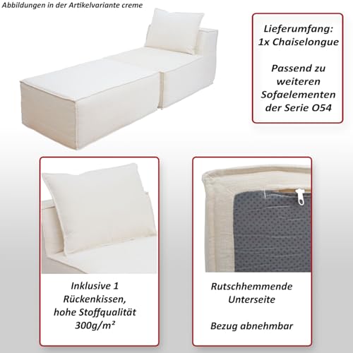 Mendler Chaise Longue/Accesorios para Sofá HWC-O54, Sillón otomana Recamiere, Tela/Textil (300 g/m²) 63 x 75 x 194 cm - Gris Oscuro - imagen 3