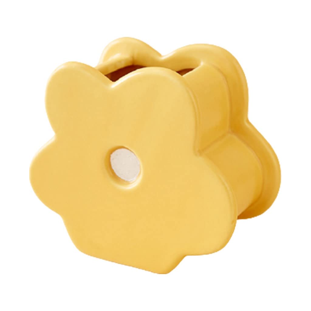 Wazon na Kwiaty Twórczy Flower Shape Wazon Nordic Śliczne ceramiczne wazony stół dekoracje Salon suszone kwiaty do wystroju domu Sztuki Dekoracyjny(Yellow)