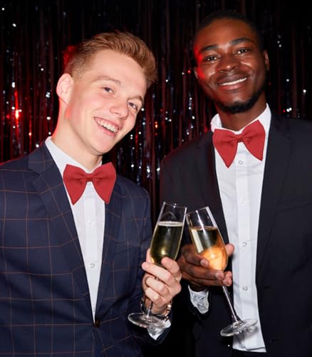 Image of Luckyvestir Oversized Bow Ties for Men, Pre Tied Clip on Men's Black Bowtie for Wedding Tuxedo Banquets Formal Wear