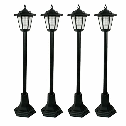 AGP ADVANCED GLOBAL PRODUCTIONS LED Garden Lights Lamp Post Solar Powered Lantern Patio Pathway...