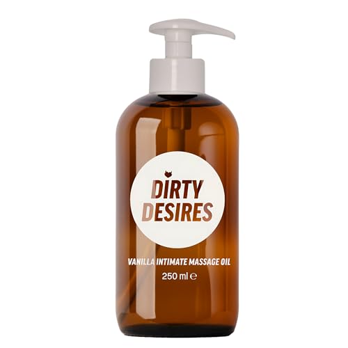Dirty Desires Vanilla Intimate Massage Oil for Couples Warm Vanilla Scent Long-Lasting Non-Sticky 250ml