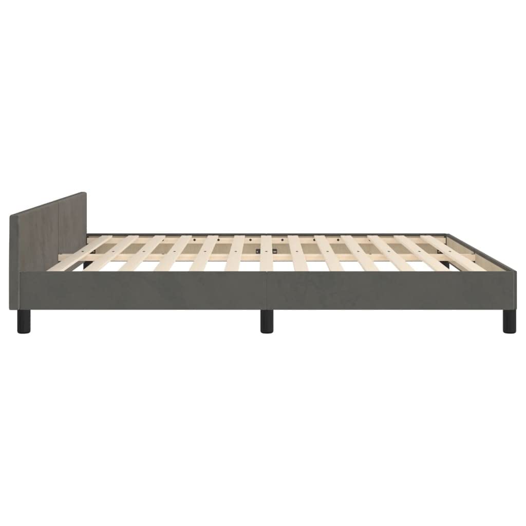 vidaXL Estructura Cama con Cabecero Matrimonial Somier Tapizado Dormitorio Habitación Muebles Cuarto Descanso Terciopelo Gris Oscuro 180x200 cm