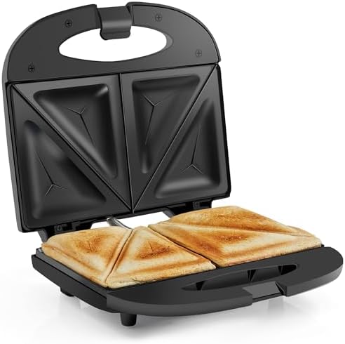 Elite Gourmet ESM-2207 Sandwich Panini Maker Grilled Cheese Machine Tuna Melt Omelets, Non-stick Surface, 2 Slice, Black