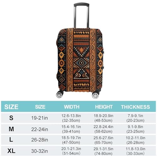 Travel Luggage Cover Elastic Suitcase Protector Anti-Scratch Washable Traditional African Design Pattern Luggage Sleeve Tsa Approved Carry on Covers Baggage Cover Fits 18-32 Inch Luggages2
