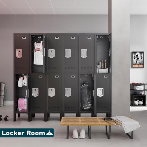 Image of BUTISOW Metal Lockers - 66 inch Height Steel Lockers for Employees with 2 Door Storage Locker with Card Slot for Employees Gym School Home Office Garage - Assembly Required