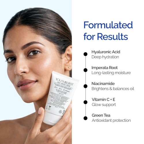 Image of Personal Touch Youthburst Water Gel Moisturiser | Hyaluronic Acid, Vitamins E, C, B3 | 24H Hydration, Dark Circle & Wrinkle Reduction | Anti-Aging Primer | Non-Comedogenic | All Skin Types - 30ml