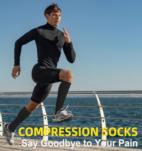 Blongw Compression Socks For Women & Men Circulation (4 Pairs) 15-20 Mmhg Is Best Support For Nurses Running Hiking Travel,Large-X-Large thumb #1