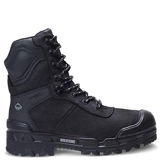 WOLVERINE Men's CarbonMax Toe EH PR WP 8 Inch Boot (10.0 M) Black