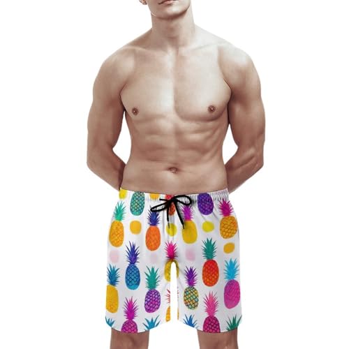 Beach Bathing Suit for Men, Quick Dry Mesh Lining Swim Trunks with Pocket Board Shorts with Drawstring3