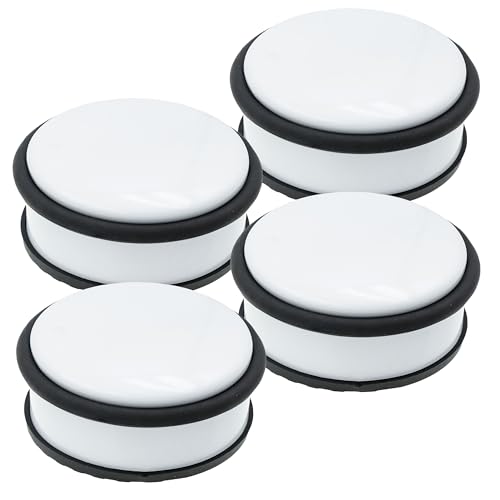 HRB Türstopper Edelstahl weiß 4 Stück massiv - Schwerer Türstopper Boden mit modernen Design, Door Stopper versehen mit Gummiring zum Schutz der Türen HRB Türstopper Edelstahl weiß 4 Stück massiv - Schwerer Türstopper Boden mit modernen Design, Door Stopper versehen mit Gummiring zum Schutz der Türen