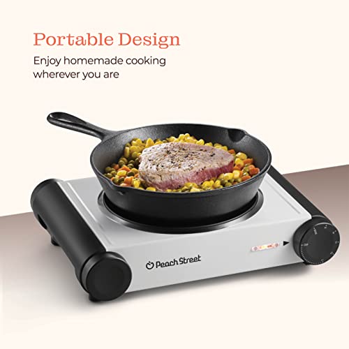 Electric Stovetop Cooking Hot Plate 1200W Infrared 7.3/4" Glass Ceramic Portable Stove Burners Cool Touch Handle Single Cooktop Keeps Food Warm Temperature Controls Electric Burner For Kitchen, Dorm #TOP4
