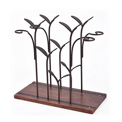 Soporte de madera para 4 botellas y 4 copas de vino miniatura 1