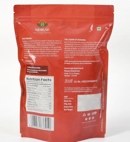 Image of Nidikar Prasadam Jumbo Makhana | Large Size Fox Nuts | Lotus Seed Snack Ingredient | Roasting Cooking and Festive Preparation | 200g