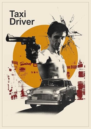 Image of ADIGRAFIX Set of 4 Aesthetic Grunge Minimalist Movie Posters - Whiplash, Inception, Train to Busan, Taxi Driver - Premium Wall Art Prints 9x12 Inches - Vintage Cinematic Decor for Home, Bedroom, Studio, Office - Unframed (Movie)