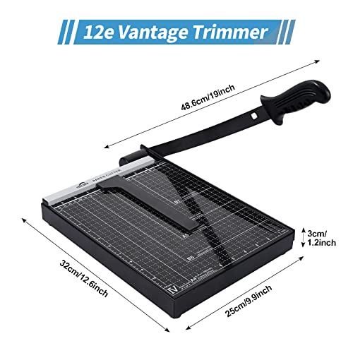 Isdir Paper Cutter Guillotine, 12 Inch Paper Cutting Board, 12 Sheets Capacity, Heavy Duty Metal Base, Dual Paper Guide Bars, Professional Paper Cutter And Trimmer For Home, Office (12'' Black) #TOP4