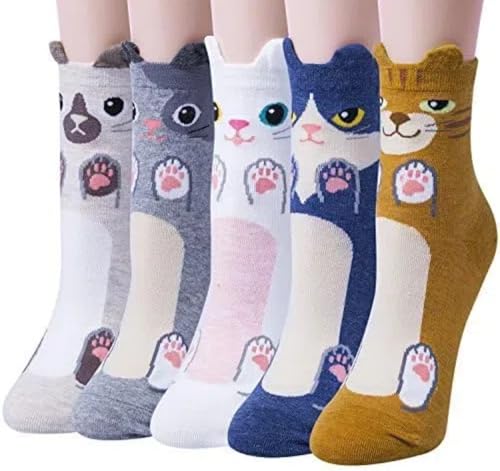 Image of Chalier Womens Funny Socks Cozy Cute Printed Patterned Fun Socks Novelty Cat Dog Socks for Women