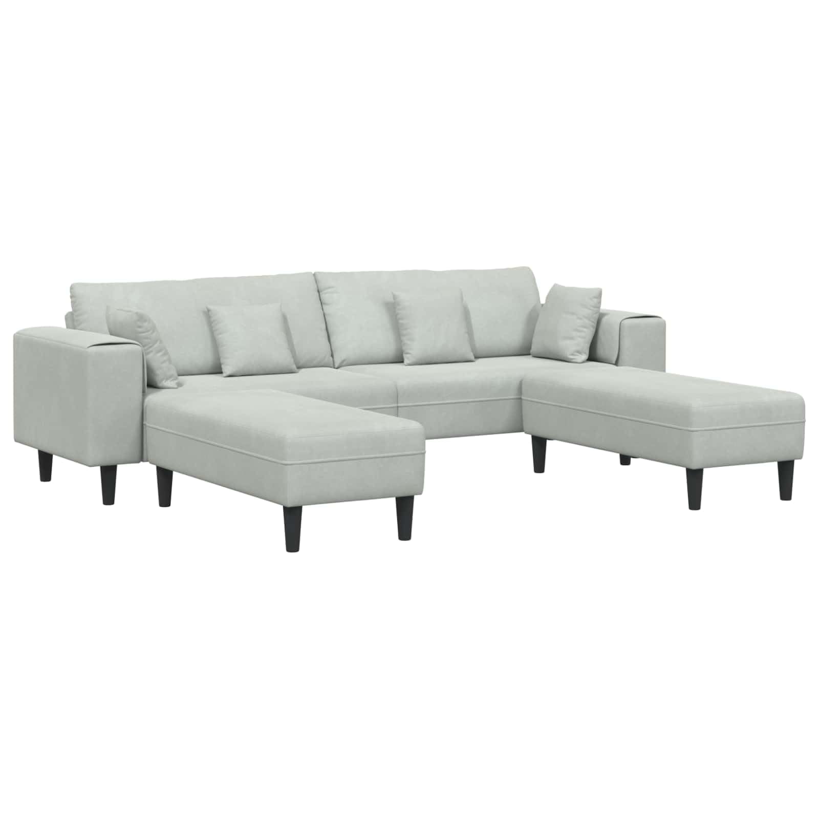 Générique Sofa 3-osobowa jasnoszara aksamitna 250 x 188 x 76 cm