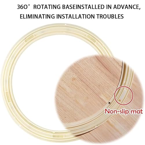 Plateau tournant en bois massif blanc, accessoire de table premium - 8