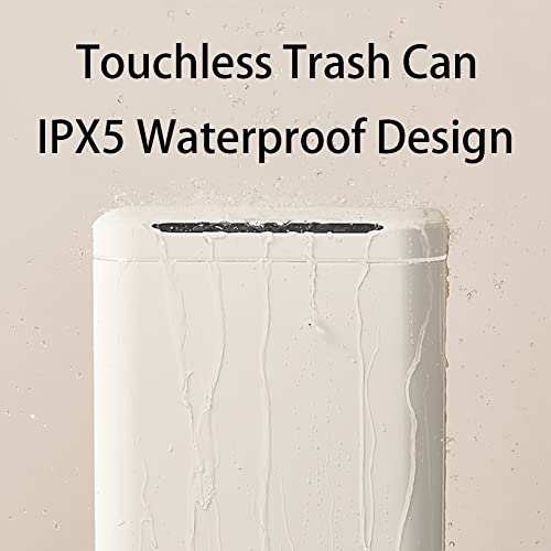 Smart Kitchen Trash Can With Lid, 5.2 Gallon Stainless Steel Automatic Garbage Can, Touchless Waterproof Trash Bin Rectangular Motion Sensor Wastebasket For Bedroom, Bathroom, Office, Living Room(No Battery) #TOP3