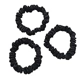 MAXFEEL 22 Momme 100% Pure Mulberry Silk Hair Ties 3PCS,Silk Hair Scrunchies For Women,Skinny Scrunc