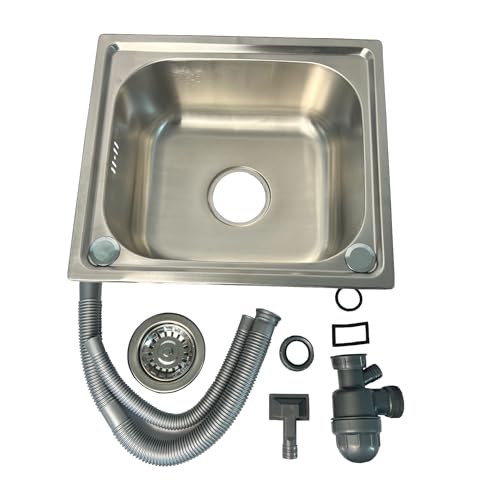 Oypla Brushed Stainless Steel Top Mount Kitchen Bowl Sink