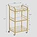 TUTOTAK Bar Cart, Home Bar Serving Cart with 3-Tier Mirrored Shelf, Wine Cart, Mobile Kitchen Shelf, Gold BC01BB034