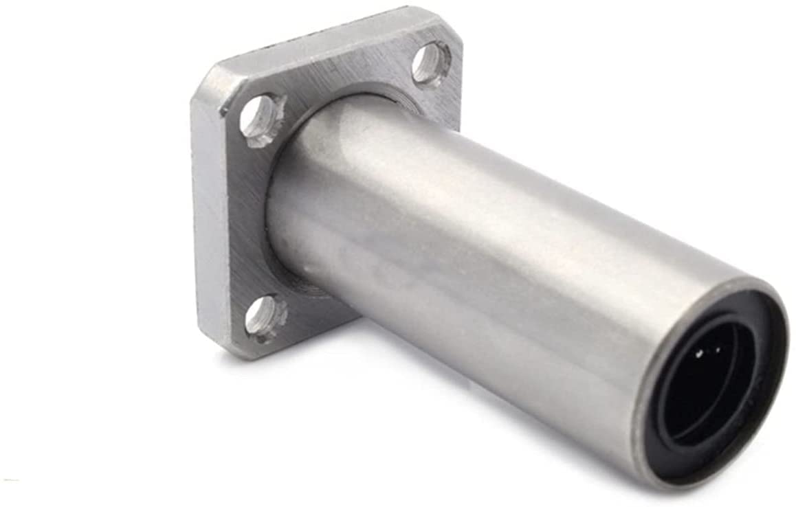 JGNAYRKJQI Guides 2pcs LMK12LUU 12mm Bearing Square Flange Long Linear Ball Bearing for 12mm Linear Guide Rail Rod Round Shaft CNC Bearing Linear Motion Guides
