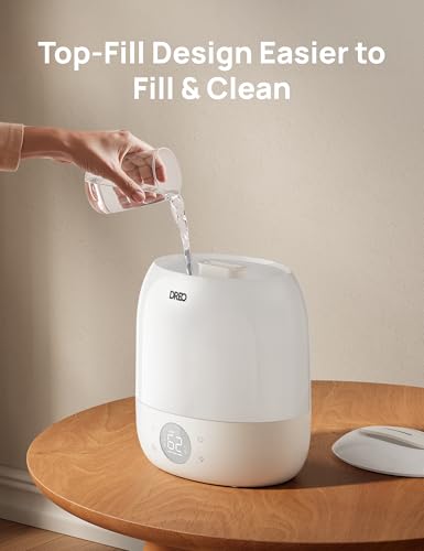 Image of DREO Humidifiers for Bedroom - 30H Max Runtime & RGB Night Light & Sleep Trainer, Ultra Quiet 28dB Cool Mist Humidifier, Top Fill Smart Air Humidifier for Plants, Perfect for Baby & Nursery, HM409S