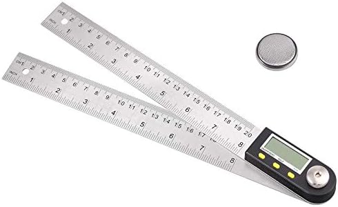 Digital Angle Finder,eSynic Professional 8 Inch Stainless Steel Angle Finder Ruler Tool 200mm Electronic Digital Angle Protractor Woodworking Finder with LCD Screen for Woodworking Construction etc.