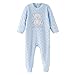 Amomí, Pijamas para Bebé Niño 3 Meses, Pelele Tercio Pelo, hasta 24 Meses (3 Meses, Burbuja Celeste Oso Blanco)