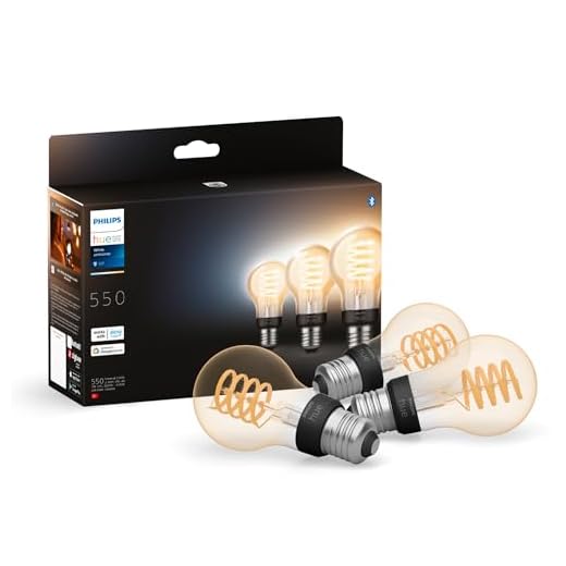 Philips Hue White Ambience E27 Standard Filament, 7W, dimmbar, warm- bis kühlweißes Licht, kompatibel mit Amazon Alexa (Echo, Echo Dot), 3er Pack