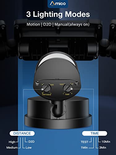 Amico 3 Head Led Security Lights With Motion Sensor, Adjustable 40W, 4000Lm, 5000K, Ip65 Waterproof, Exterior Flood Light For Garage, Yard（Black #TOP6