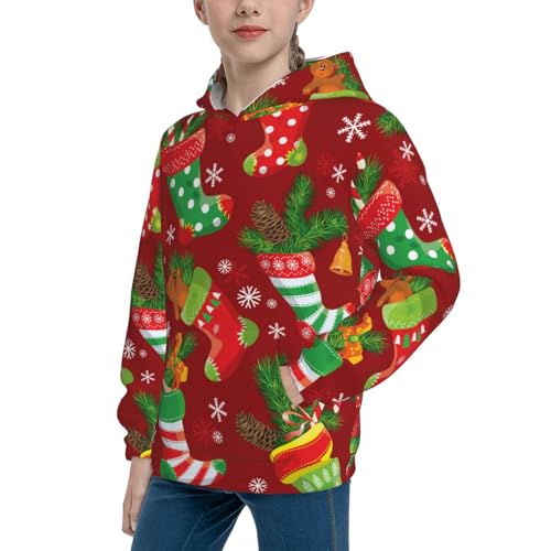X-mas and New Year Kid Hoodies Boys Sweatshirts Girls Pullover with Pocket2