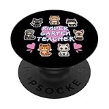 Entzückende Kindergartenlehrerin mit verspielten Kätzchen PopSockets mit austauschbarem PopGrip