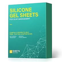 Medical Grade Big Silicone Scar Sheets 6" x 5", 4 Patches, Silicone Gel Sheets for Scars Treatment, Scar Removal Wound Care Product green